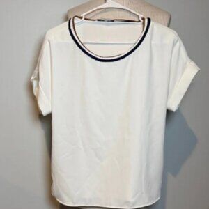 Gerard Darel White Top with Black Accents